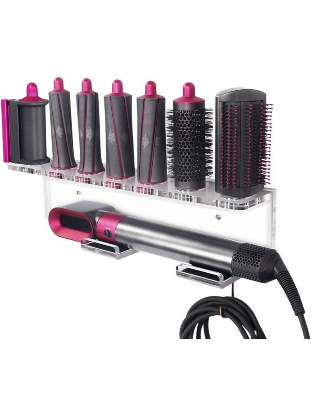 Wall Mount Holder for Dyson Airwrap - Acrylic Storage Organizer for Attachments
